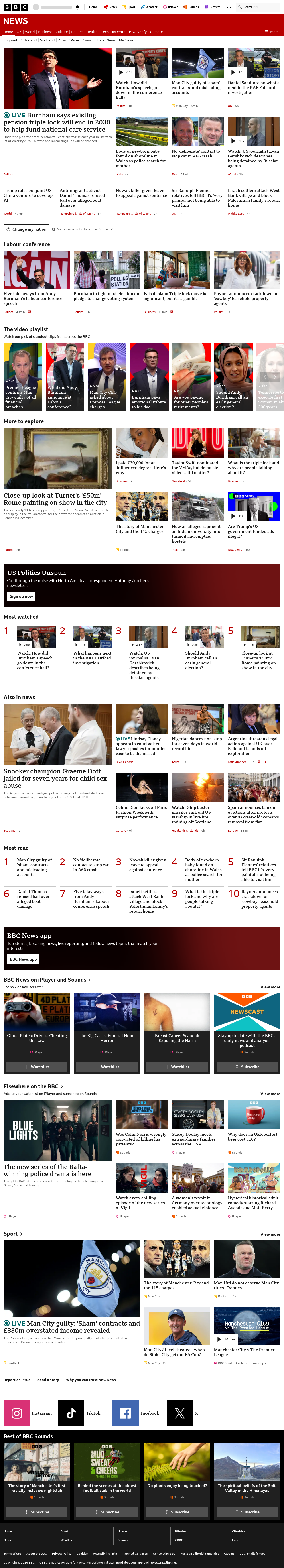 BBC News snapshot from Tuesday, 29 September 2026 at 18:00