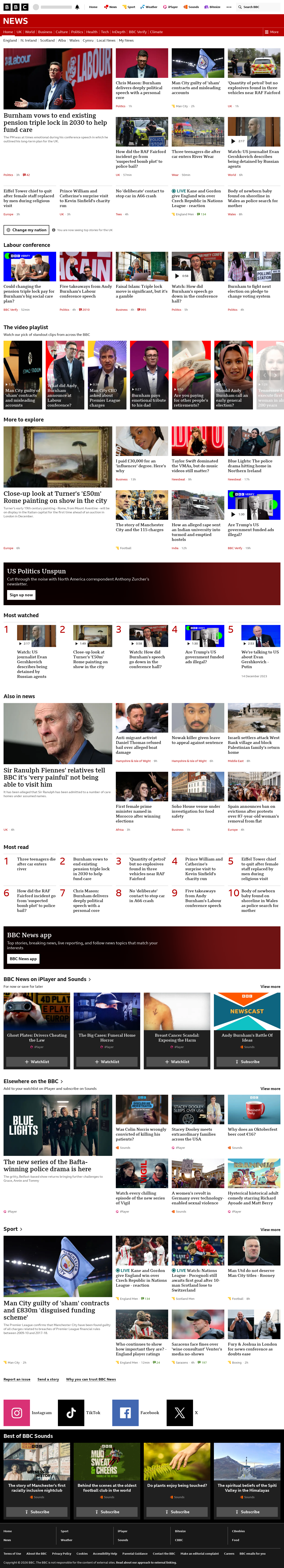 BBC News snapshot from Tuesday, 29 September 2026 at 22:00