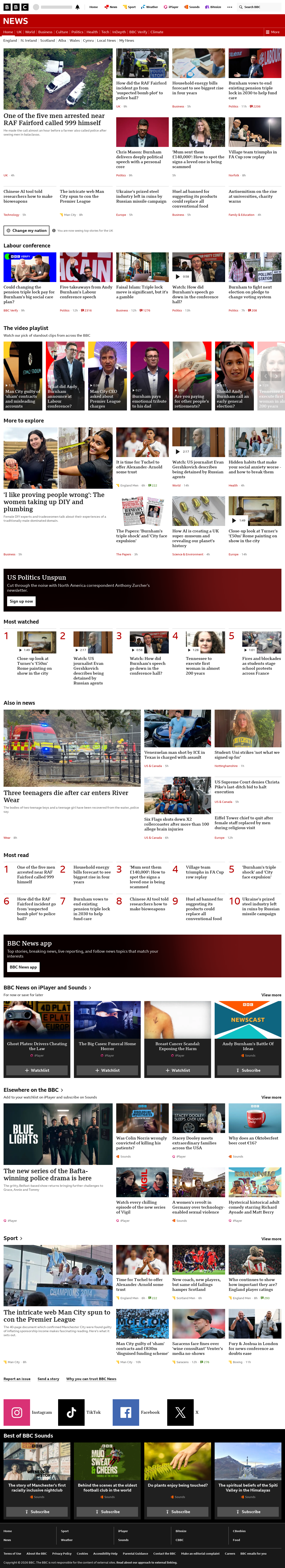 BBC News snapshot from Wednesday, 30 September 2026 at 06:00
