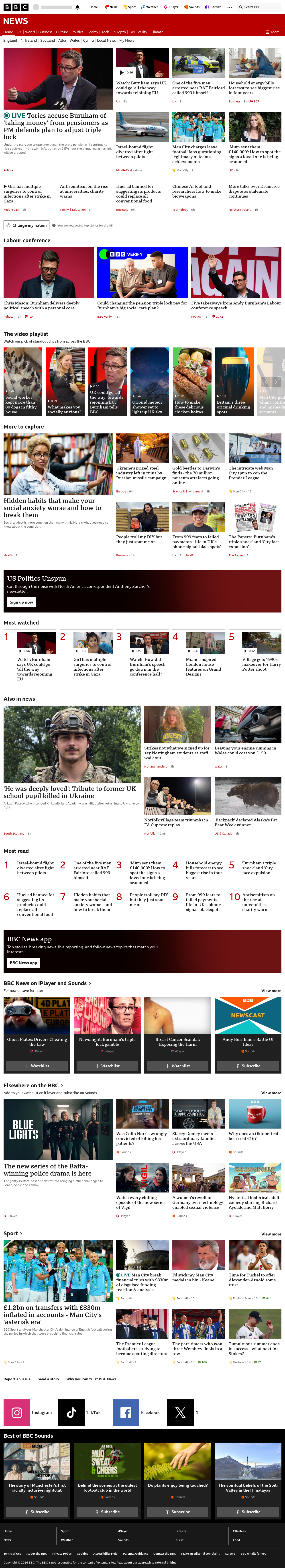 BBC News snapshot from Wednesday, 30 September 2026 at 10:00