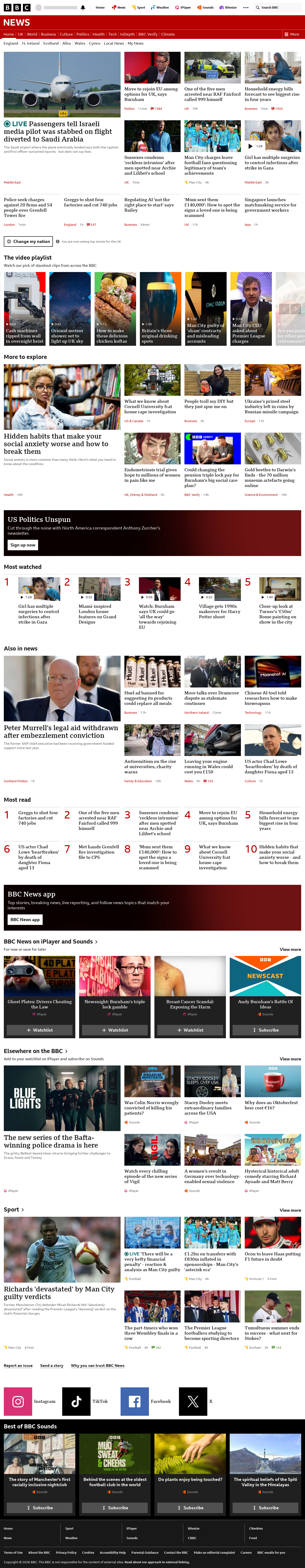 BBC News snapshot from Wednesday, 30 September 2026 at 12:00