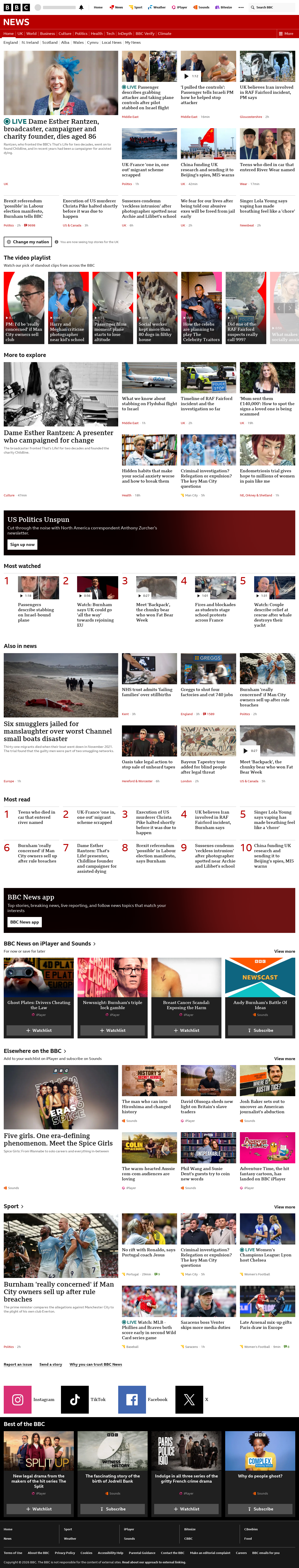 BBC News snapshot from Wednesday, 30 September 2026 at 20:00
