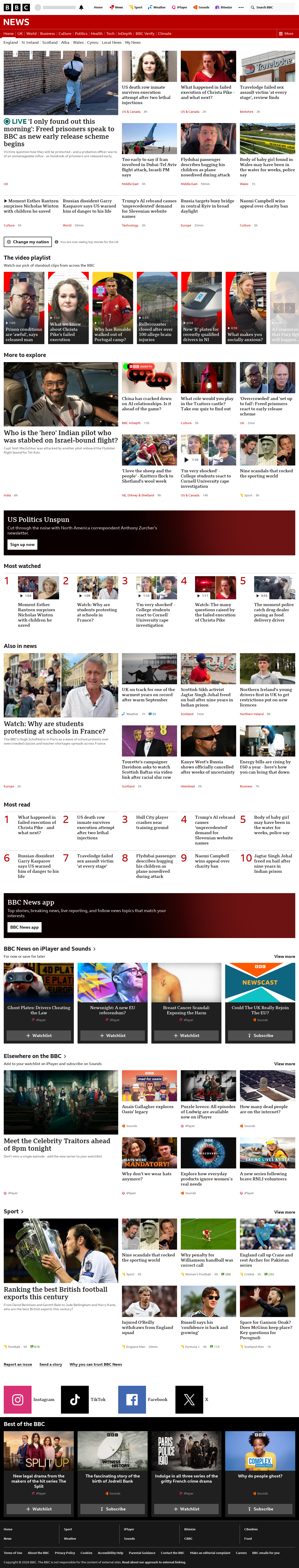 BBC News snapshot from Thursday, 1 October 2026 at 16:00