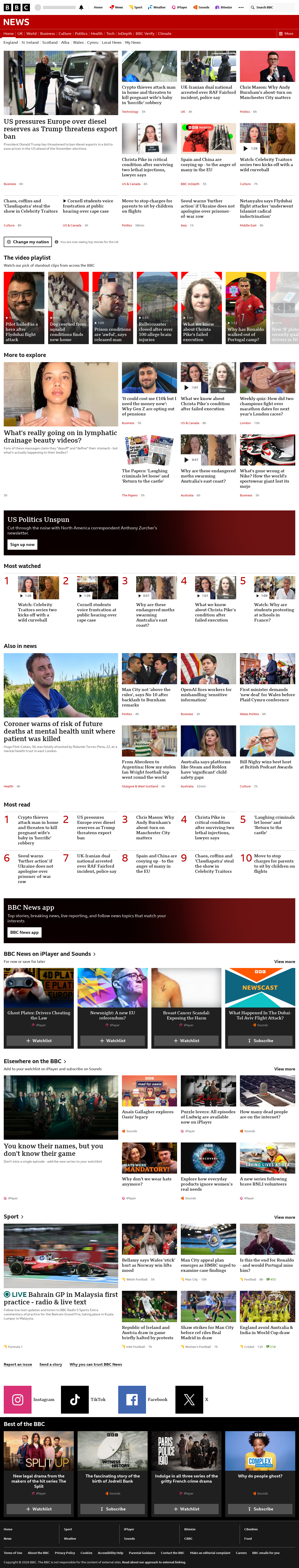 BBC News snapshot from Friday, 2 October 2026 at 06:00