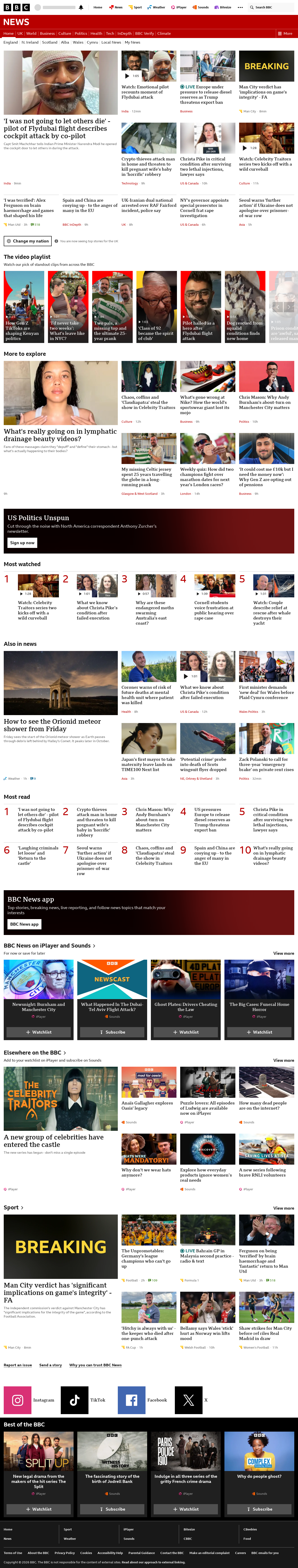 BBC News snapshot from Friday, 2 October 2026 at 10:00