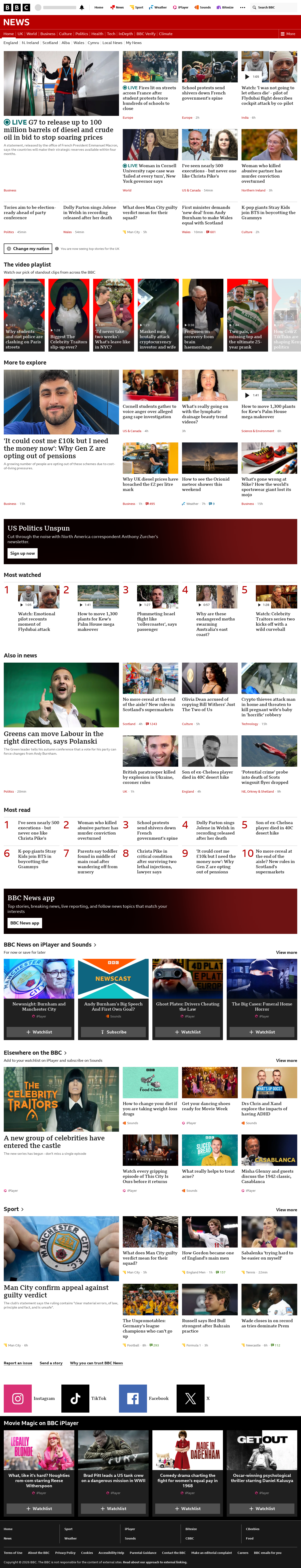 BBC News snapshot from Friday, 2 October 2026 at 16:00
