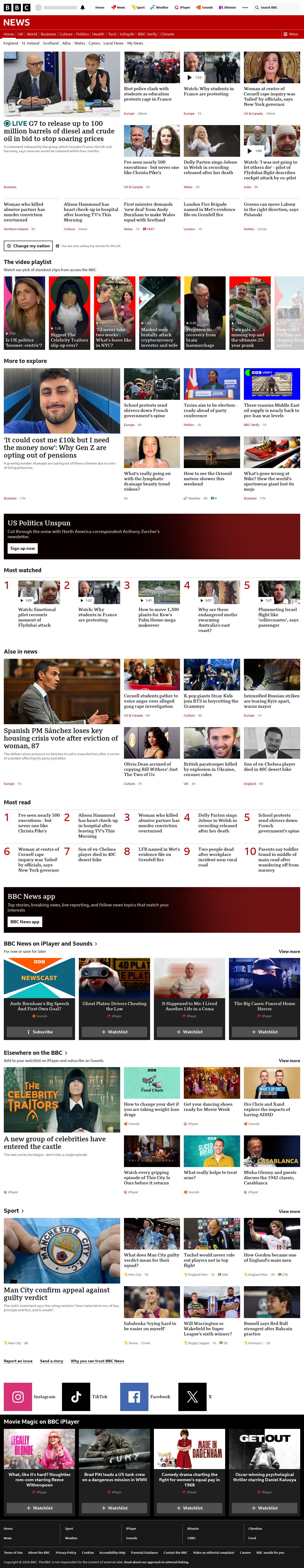 BBC News snapshot from Friday, 2 October 2026 at 18:00