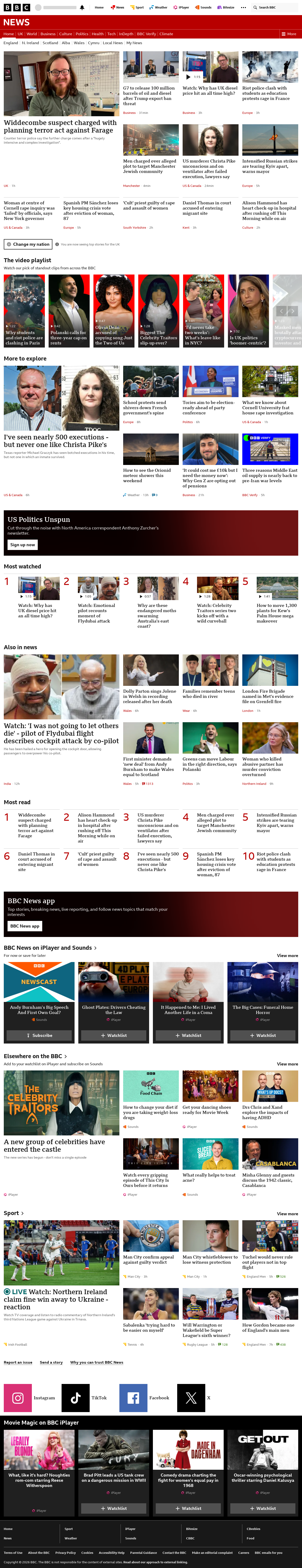 BBC News snapshot from Friday, 2 October 2026 at 22:00