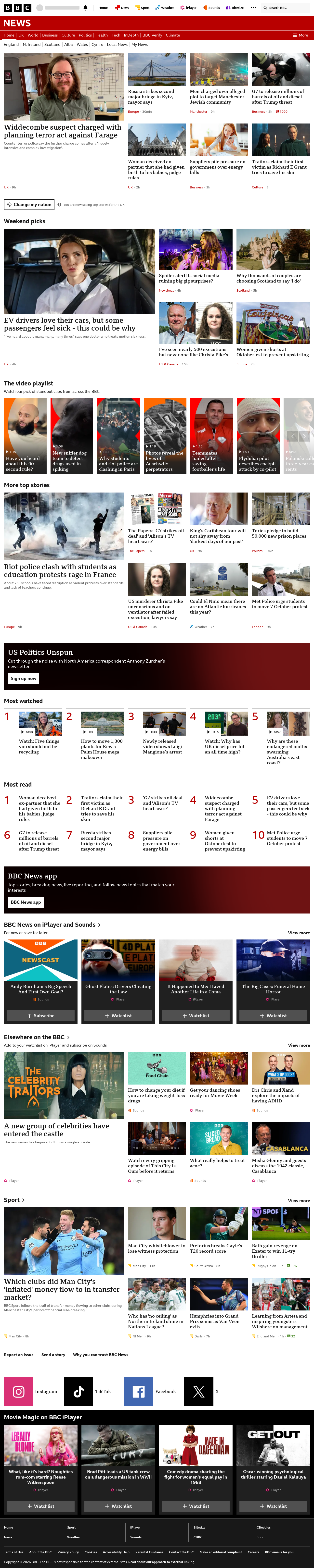 BBC News snapshot from Saturday, 3 October 2026 at 08:00