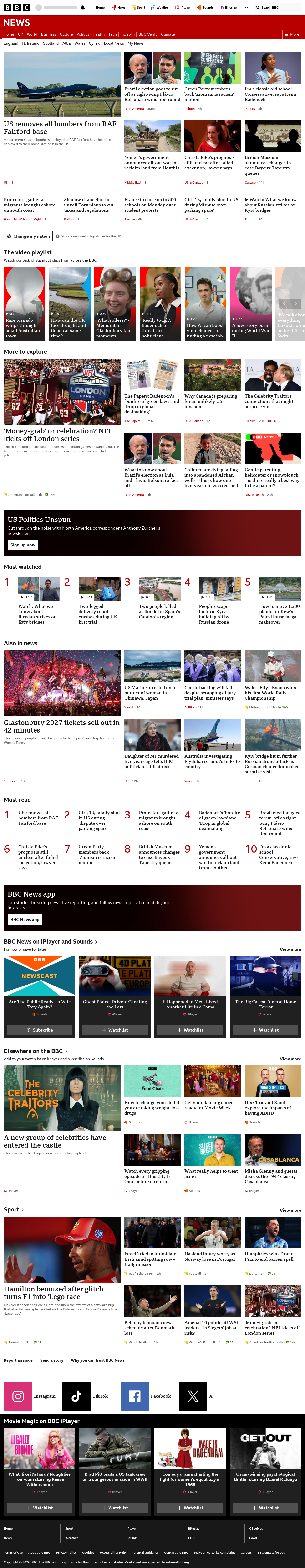 BBC News snapshot from Monday, 5 October 2026 at 02:00