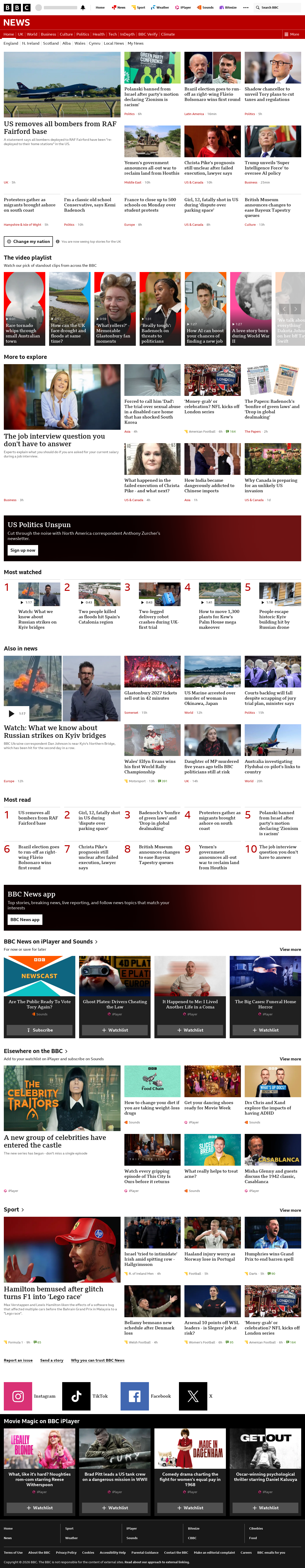 BBC News snapshot from Monday, 5 October 2026 at 04:00