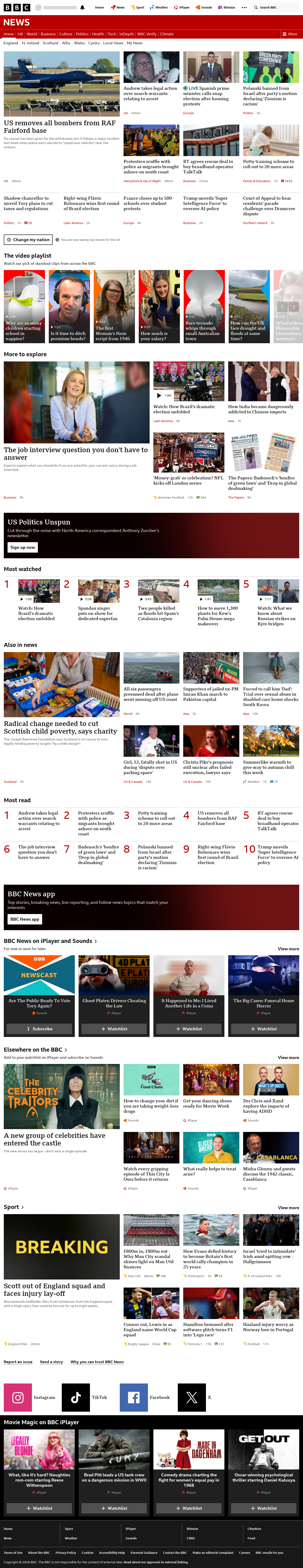 BBC News snapshot from Monday, 5 October 2026 at 10:00