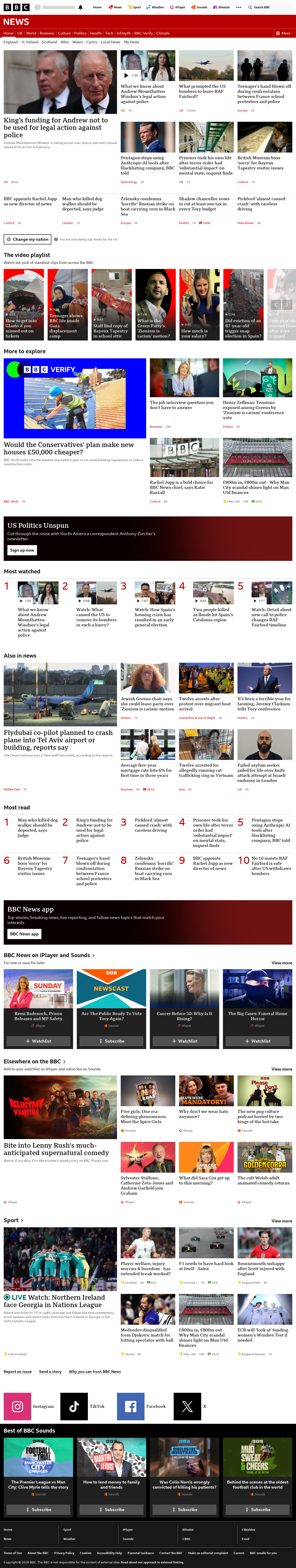 BBC News snapshot from Monday, 5 October 2026 at 20:00