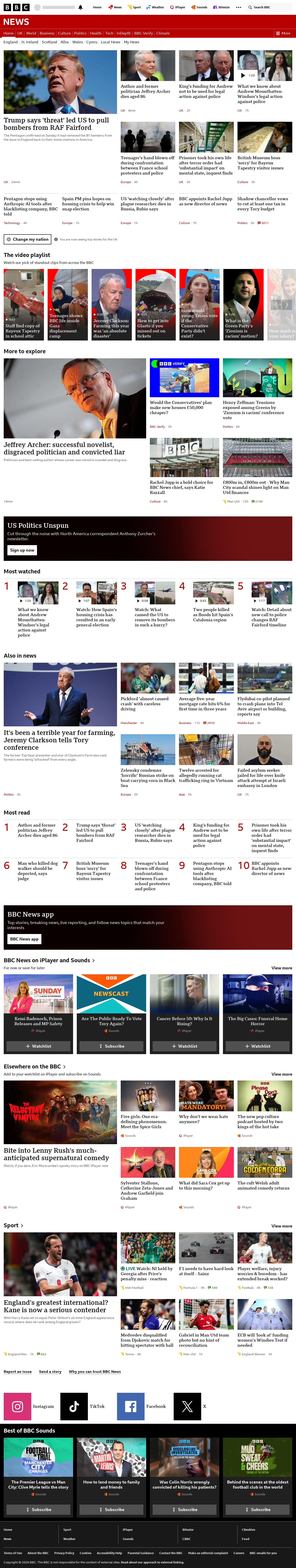BBC News snapshot from Monday, 5 October 2026 at 22:00