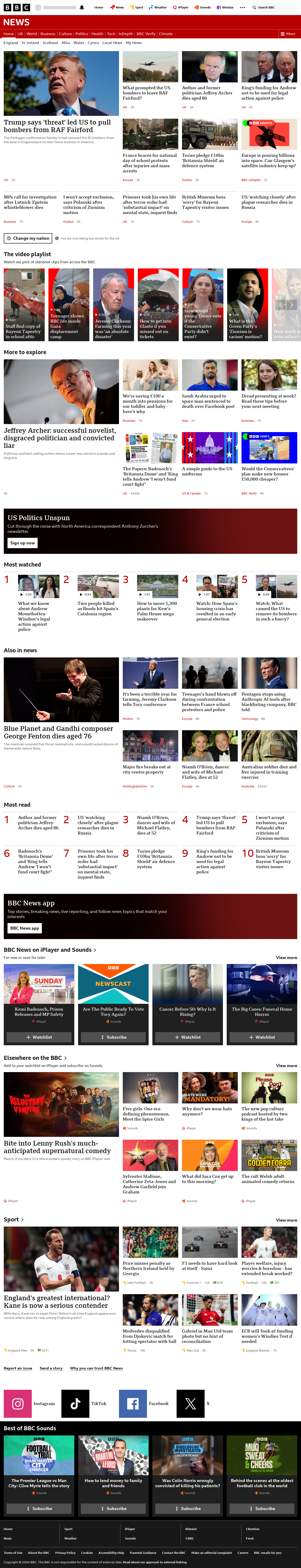 BBC News snapshot from Tuesday, 6 October 2026 at 02:00