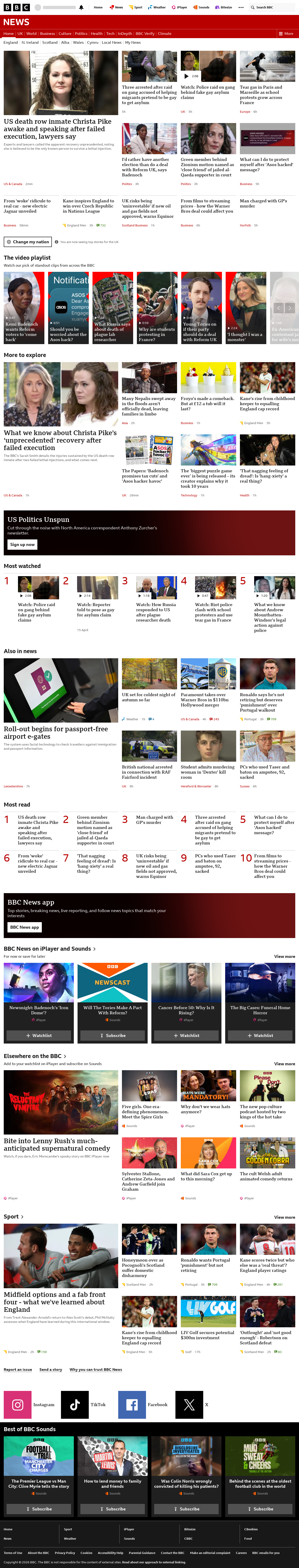 BBC News snapshot from Wednesday, 7 October 2026 at 02:00