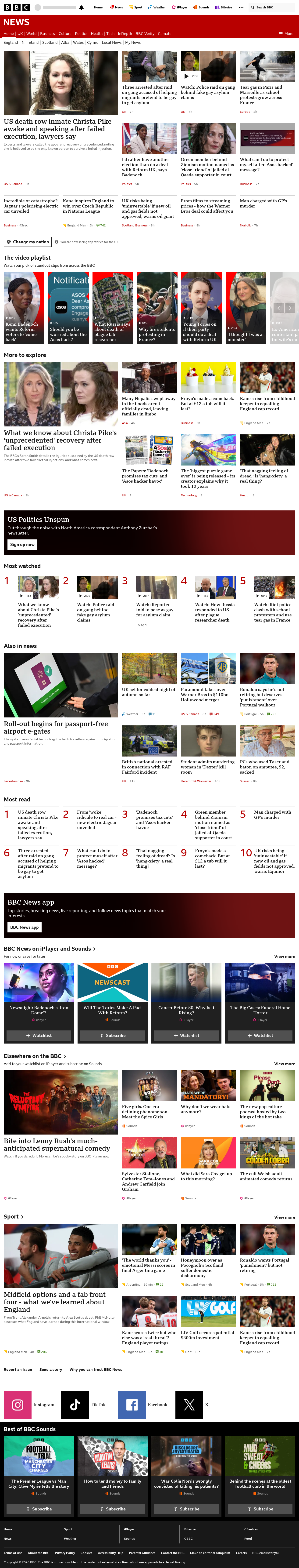 BBC News snapshot from Wednesday, 7 October 2026 at 04:00