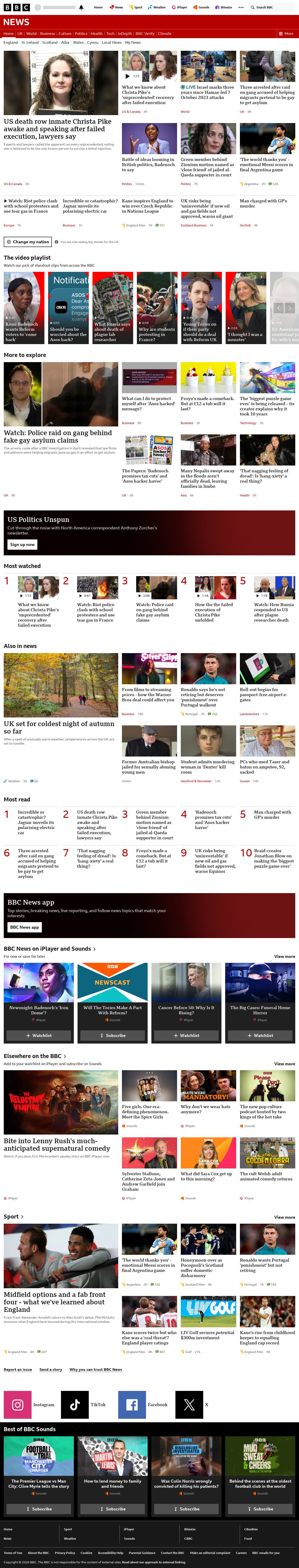 BBC News snapshot from Wednesday, 7 October 2026 at 06:00