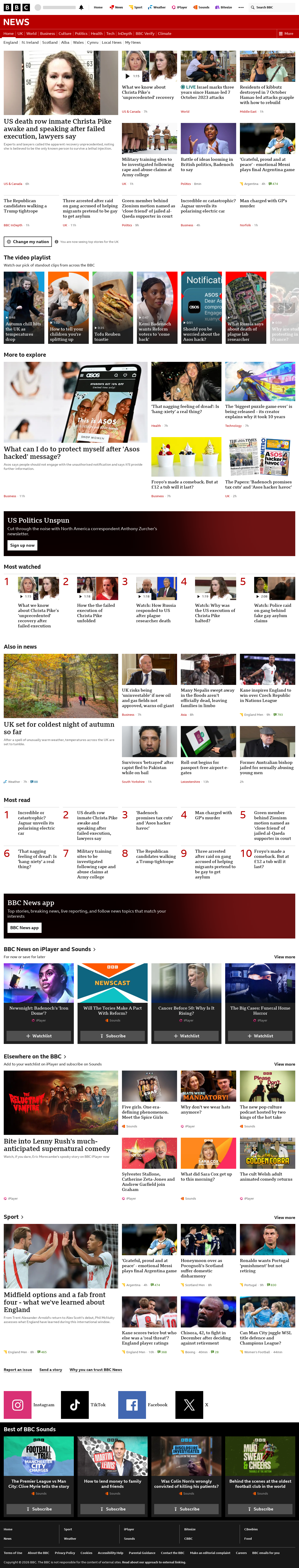 BBC News snapshot from Wednesday, 7 October 2026 at 08:00
