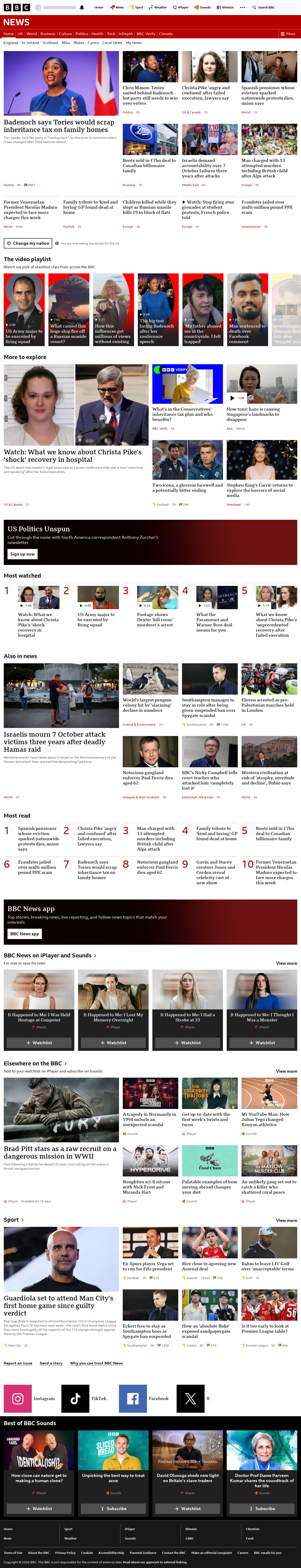BBC News snapshot from Thursday, 8 October 2026 at 00:00