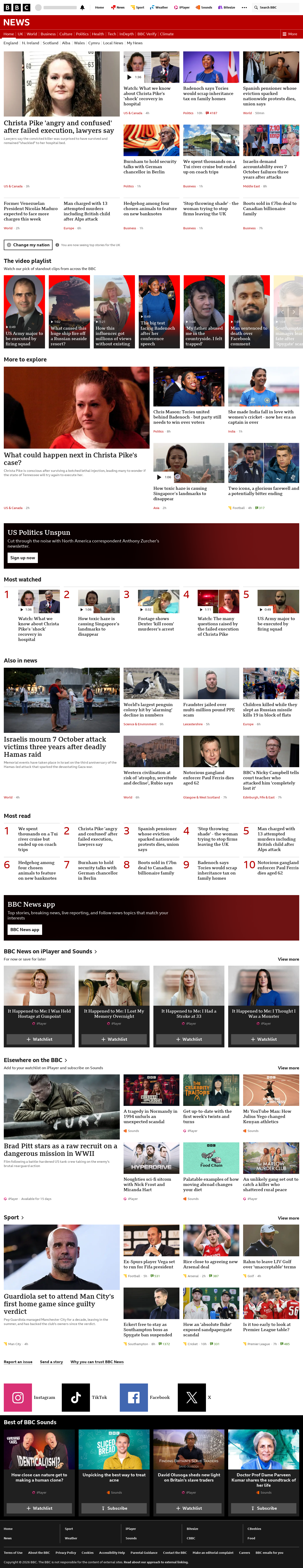 BBC News snapshot from Thursday, 8 October 2026 at 02:00