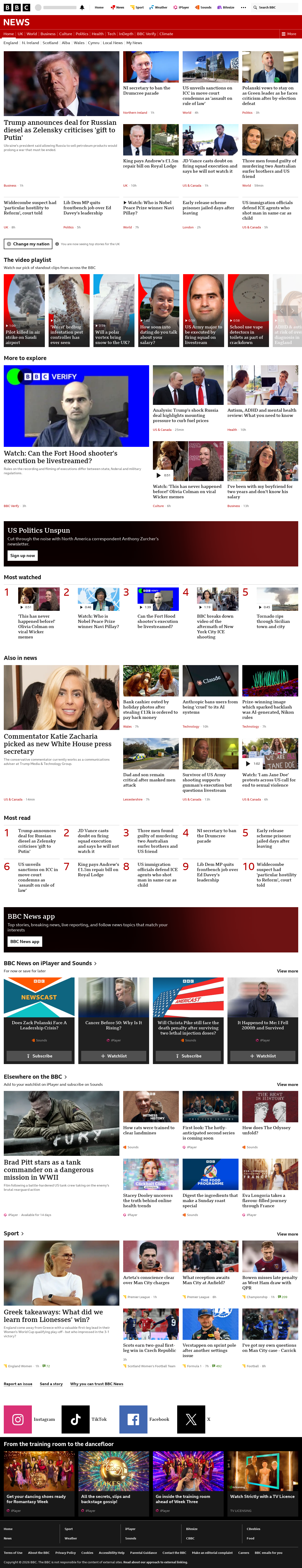 BBC News snapshot from Saturday, 10 October 2026 at 00:00