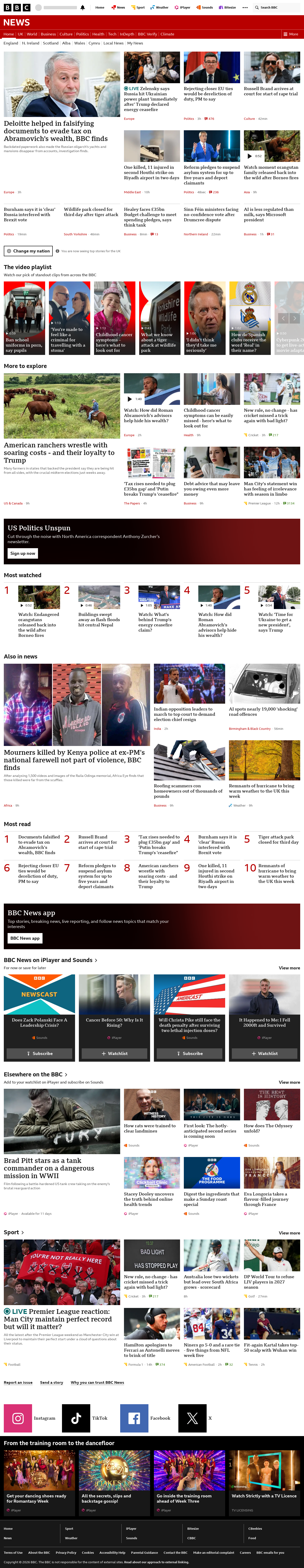 BBC News snapshot from Monday, 12 October 2026 at 10:00
