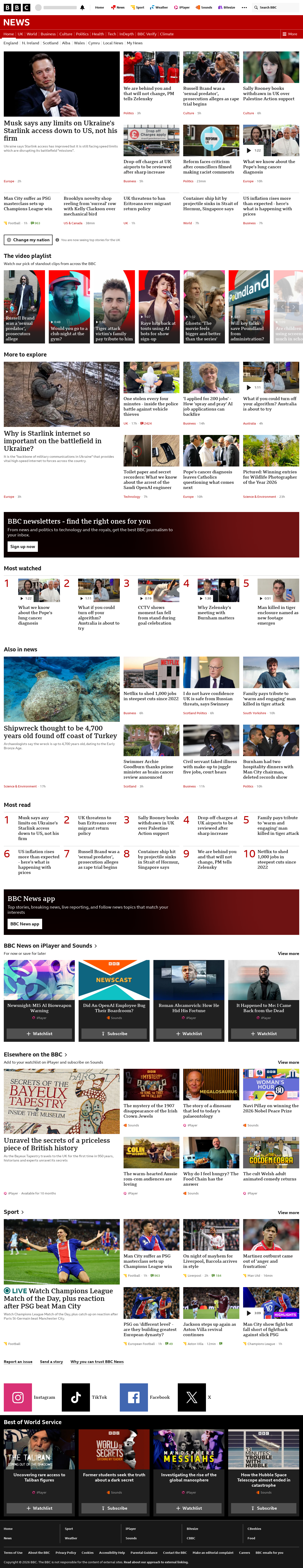 BBC News snapshot from Thursday, 15 October 2026 at 00:00