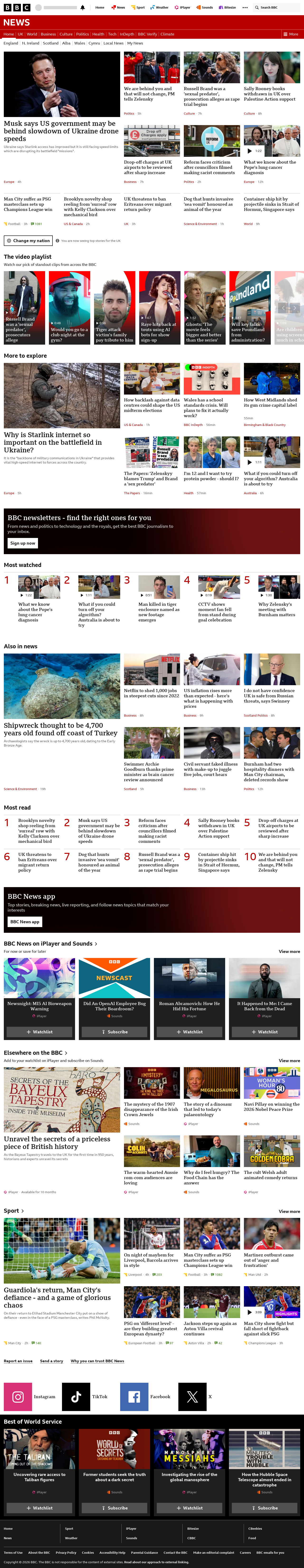 BBC News snapshot from Thursday, 15 October 2026 at 02:00
