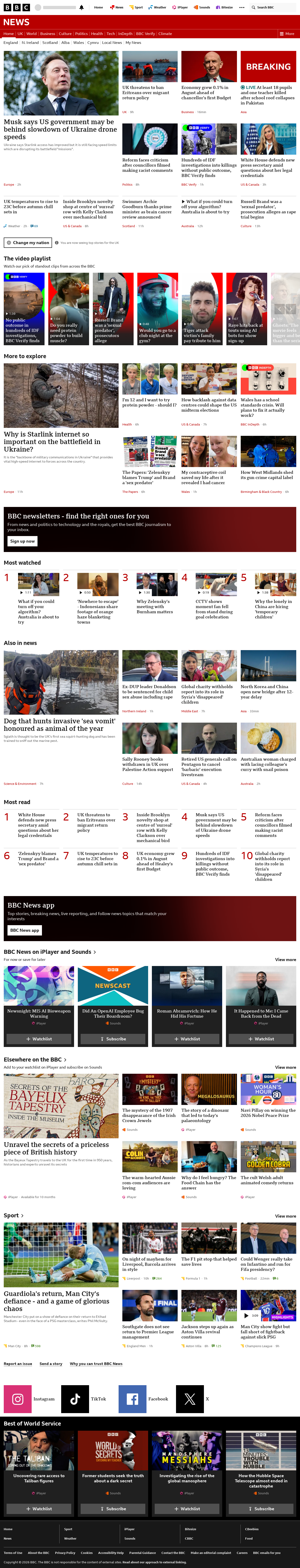 BBC News snapshot from Thursday, 15 October 2026 at 08:00