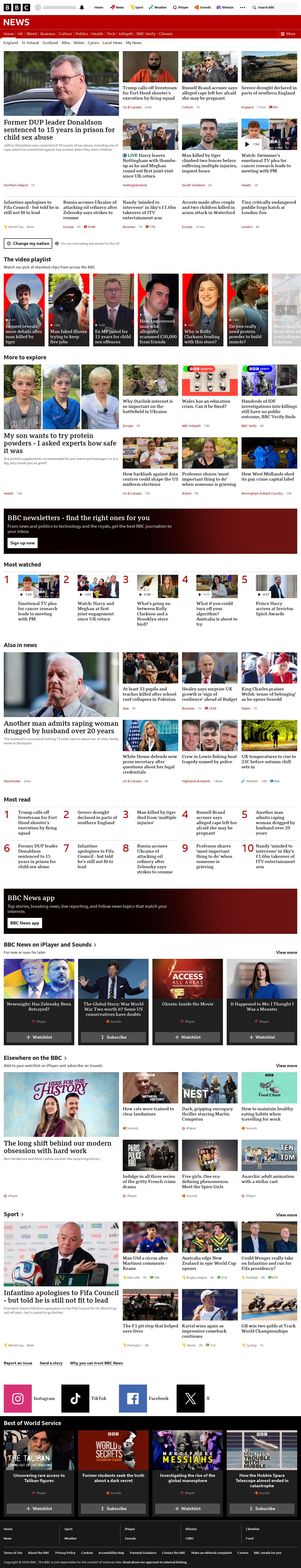 BBC News snapshot from Thursday, 15 October 2026 at 16:00