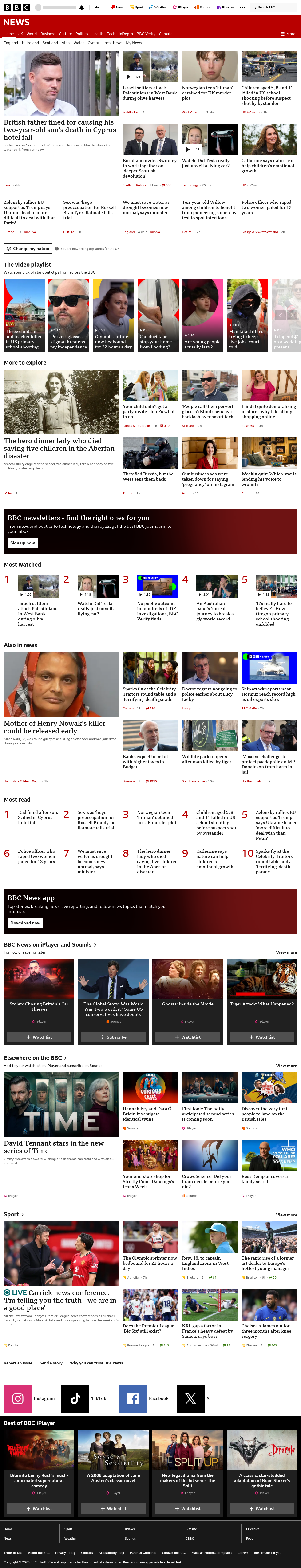 BBC News snapshot from Friday, 16 October 2026 at 14:00
