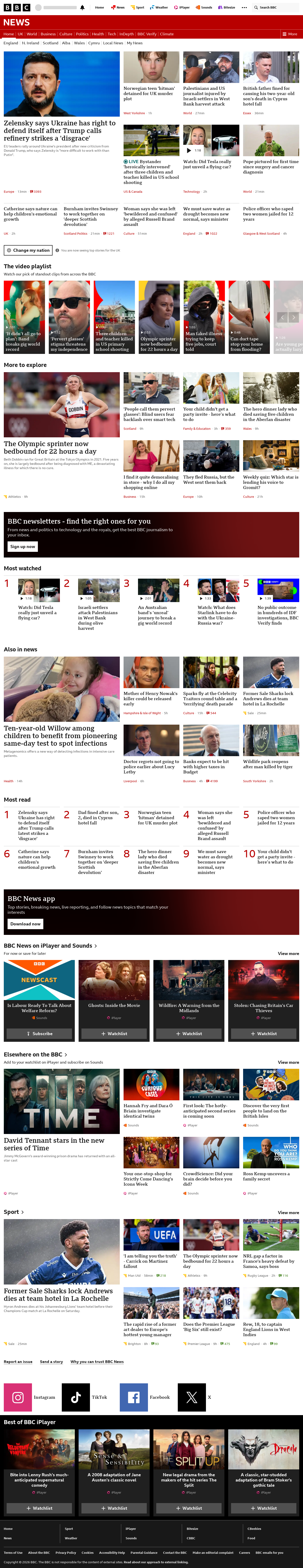 BBC News snapshot from Friday, 16 October 2026 at 16:00