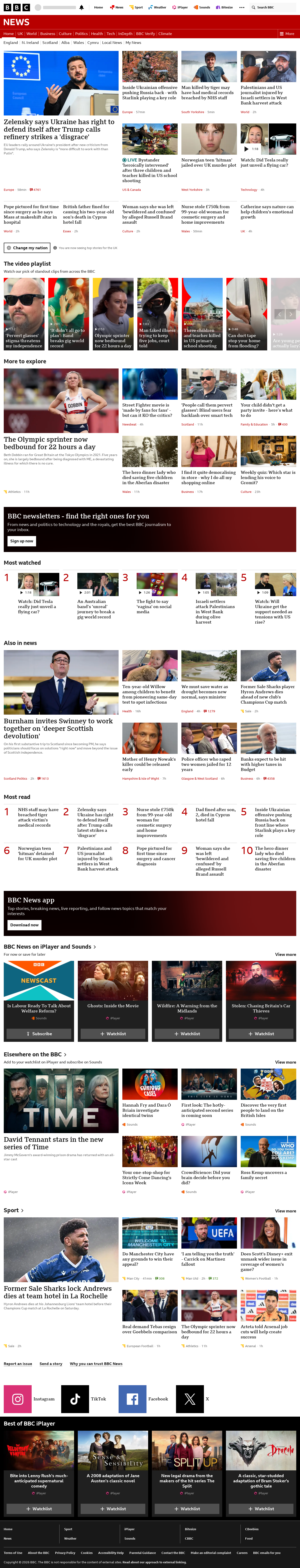 BBC News snapshot from Friday, 16 October 2026 at 18:00