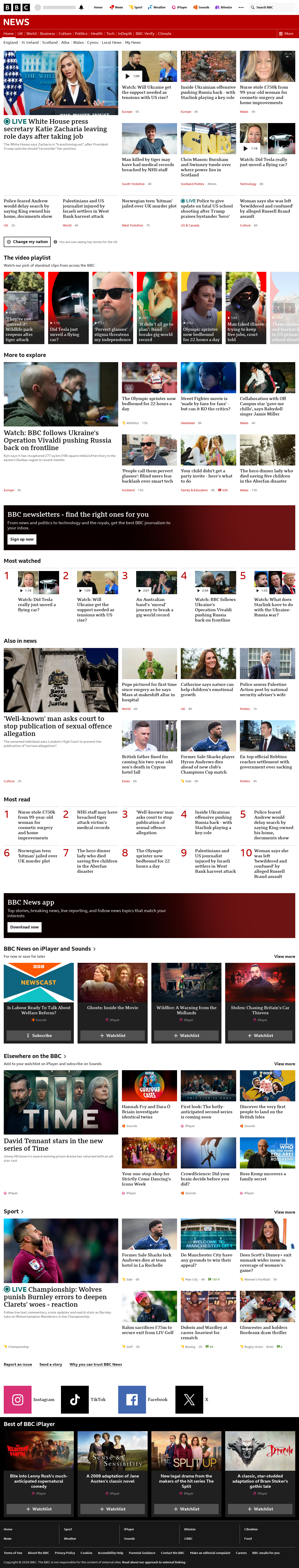 BBC News snapshot from Friday, 16 October 2026 at 22:00