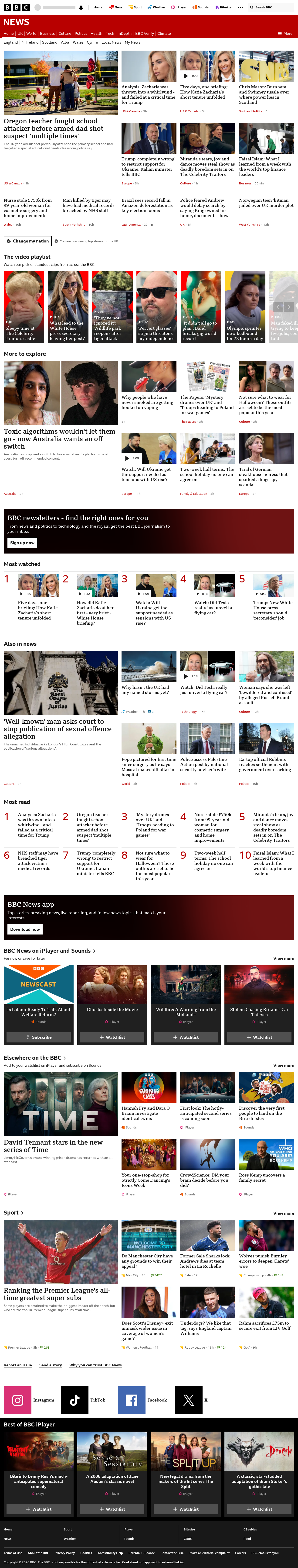 BBC News snapshot from Saturday, 17 October 2026 at 04:00