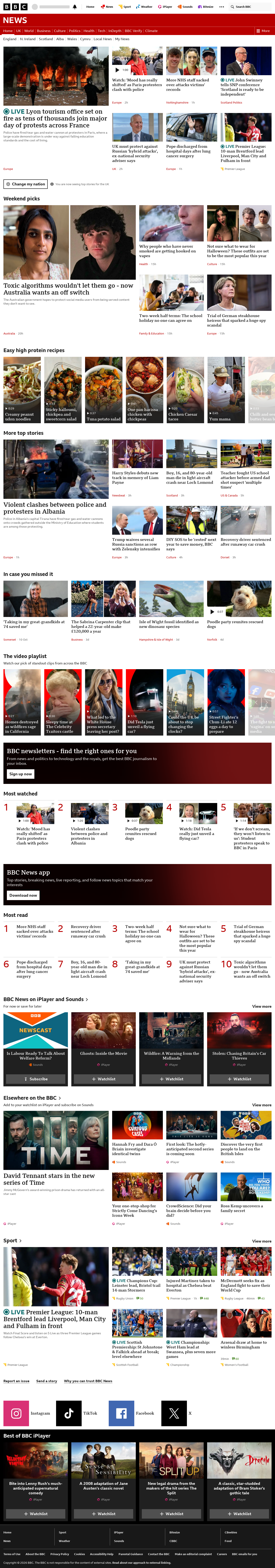 BBC News snapshot from Saturday, 17 October 2026 at 16:00