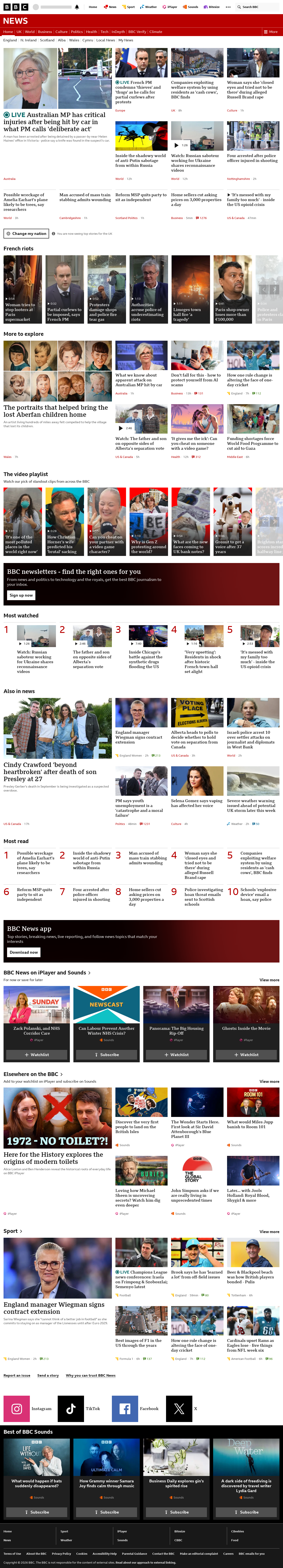 BBC News snapshot from Monday, 19 October 2026 at 14:00