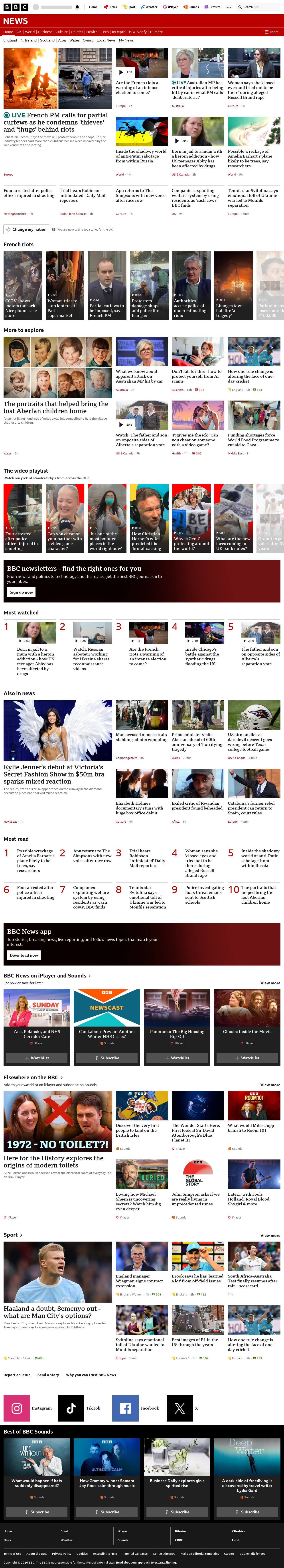 BBC News snapshot from Monday, 19 October 2026 at 16:00