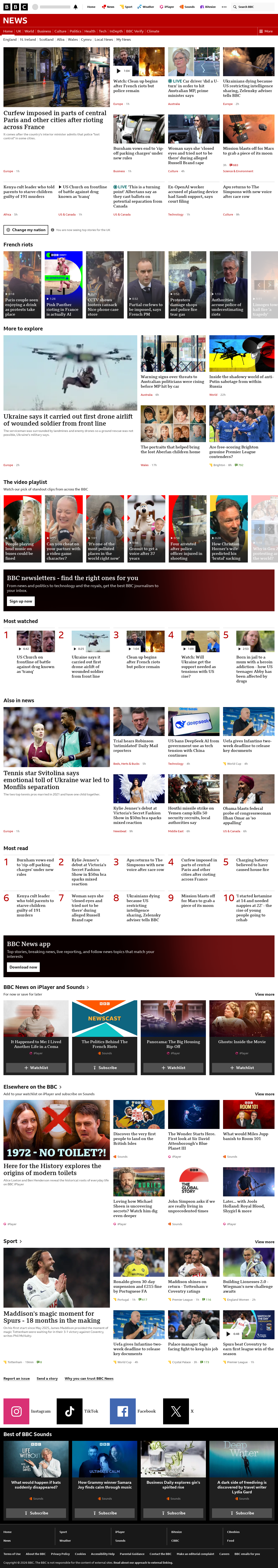 BBC News snapshot from Tuesday, 20 October 2026 at 00:00