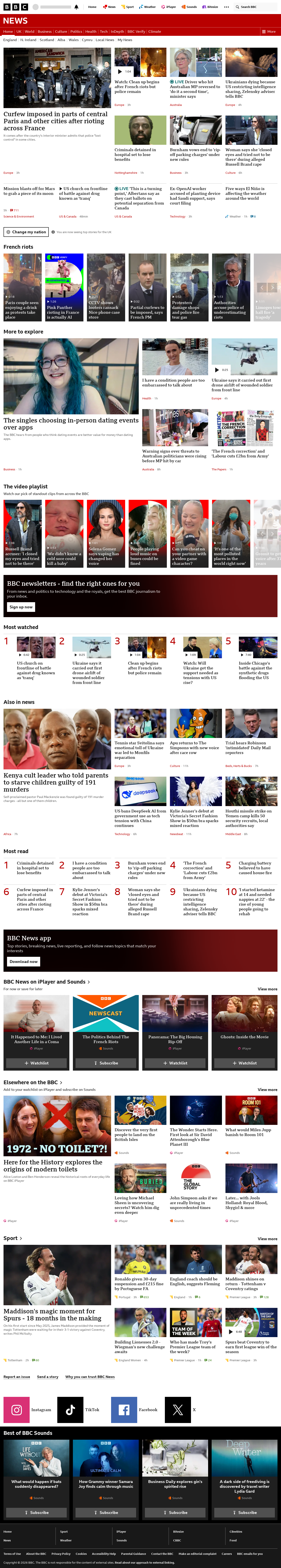 BBC News snapshot from Tuesday, 20 October 2026 at 02:00
