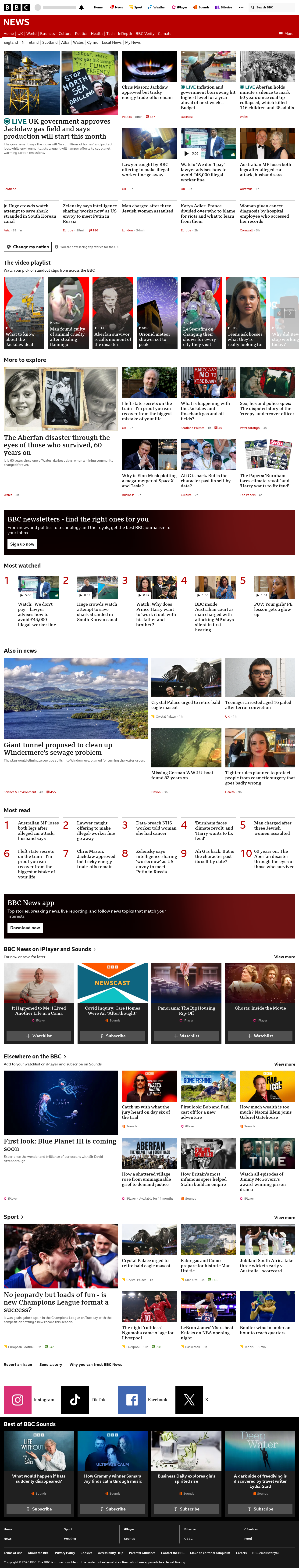 BBC News snapshot from Wednesday, 21 October 2026 at 10:00