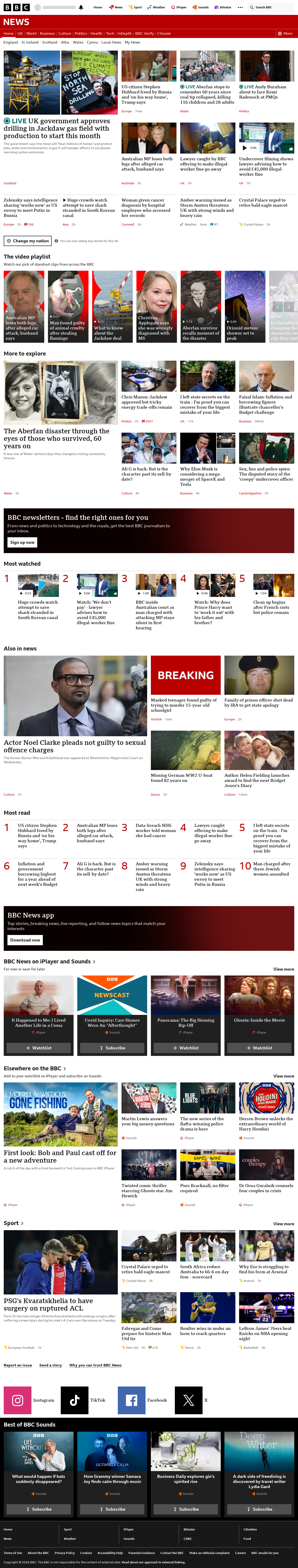 BBC News snapshot from Wednesday, 21 October 2026 at 12:00