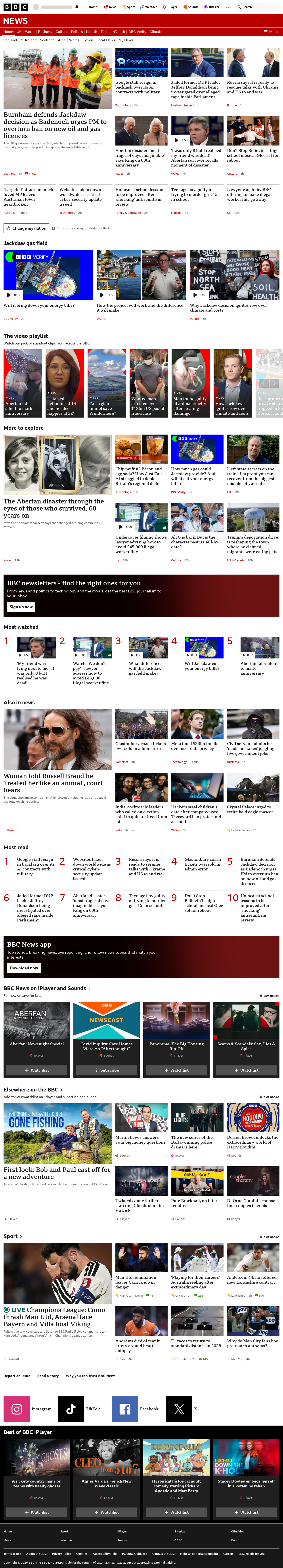 BBC News snapshot from Wednesday, 21 October 2026 at 20:00