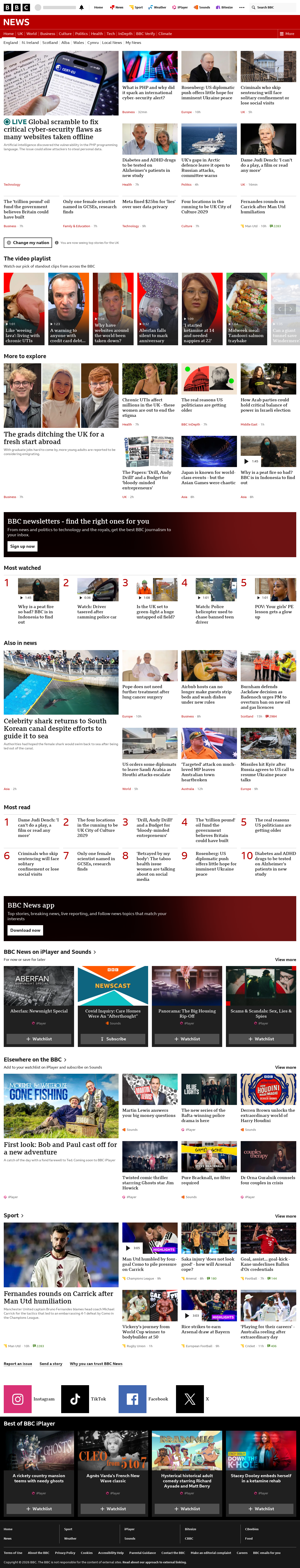 BBC News snapshot from Thursday, 22 October 2026 at 08:00