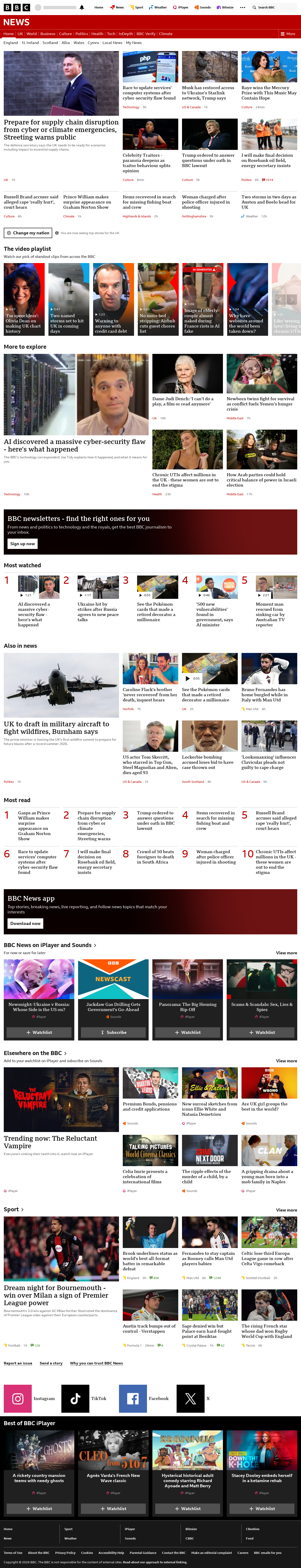 BBC News snapshot from Friday, 23 October 2026 at 00:00